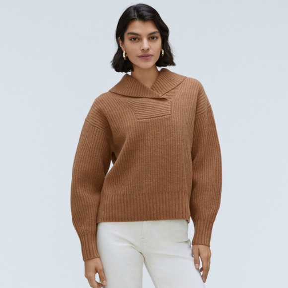 Everlane Women's The Felted Merino Shawl Collar Sweater Medium - Picture 1 of 13